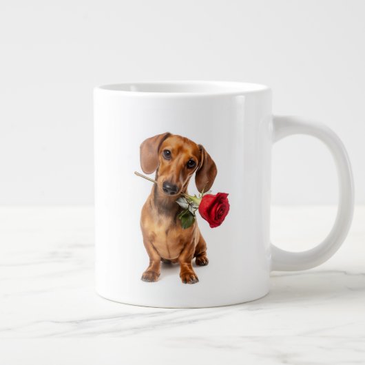 Dachshond Liefde Grote Koffiekop (Rechts)