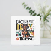 Dachshond liefde is altijd in de mode kaart (Staand voorkant)