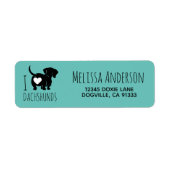 Dachshond Liefde Retouradres Label (Voorkant)
