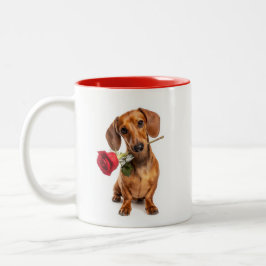 Dachshond Liefde Tweekleurige Koffiemok