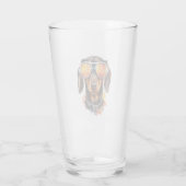 Dachshond met zonnebril  glas (Achterkant)