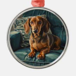 Dachshond Metalen Ornament