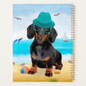 Dachshond op het strand planner (Achterkant)