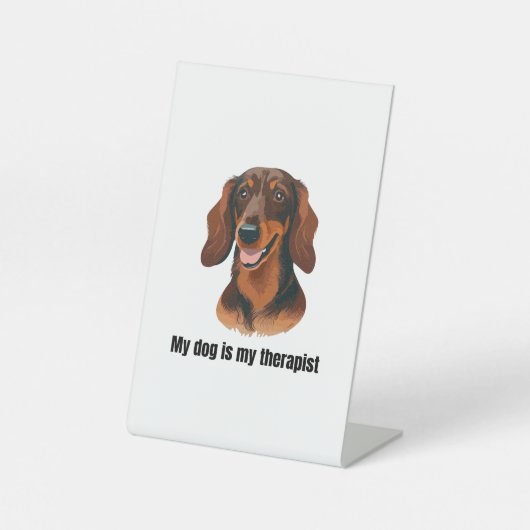 Dachshond Reclamebord Met Voetstuk (Voorkant)