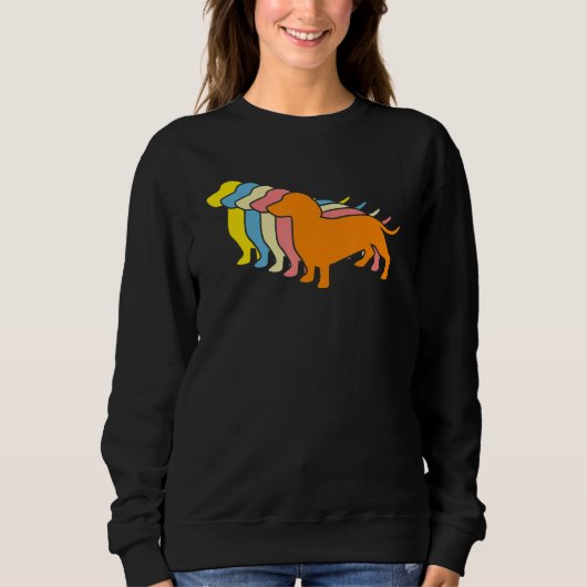Dachshond Retro Dachshonden Dachshond Trui (Voorkant)