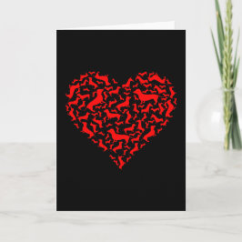 Dachshond rode hart cadeau voor Valentijnsdag Kaart