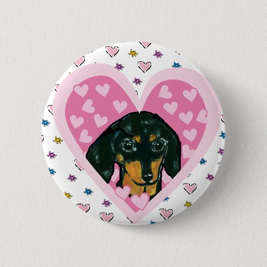 Dachshond Ronde Button 5,7 Cm (Voorkant)