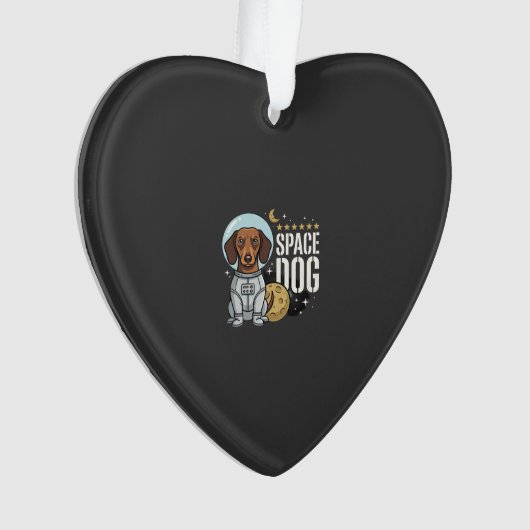 Dachshond Ruimte Hond Astronaut Vector Ornament (voorkant)