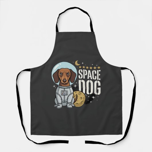 Dachshond Ruimte Hond Astronaut Vector Schort (Voorkant)