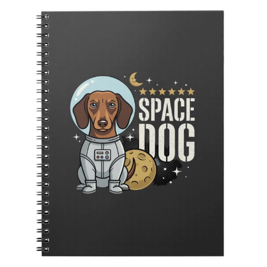 Dachshond Ruimtedog Astronaut Vector Notitieboek (Voorkant)