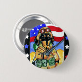 Dachshond Soldaat Ronde Button 5,7 Cm (Voorkant /achterkant)
