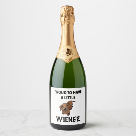 Dachshond sparkling wijnetiket (Voorkant)