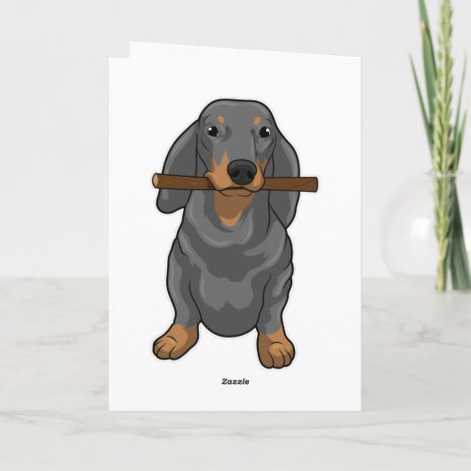 Dachshond Stok Kaart (Achterkant)