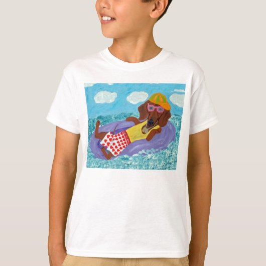 Dachshond Strand Zwerver T-shirt (Voorkant)