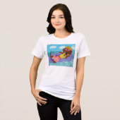 Dachshond Strand Zwerver Tri-Blend Shirt (Voorkant volledig)