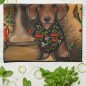 Dachshond         theedoek (Gevouwen)