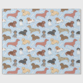 dachshond variëteit patroon cadeaupapier (Vlak)