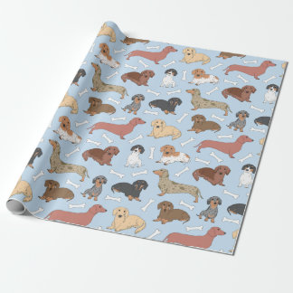 dachshond variëteit patroon cadeaupapier