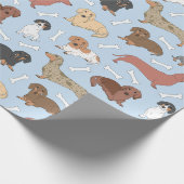dachshond variëteit patroon cadeaupapier (Hoek)