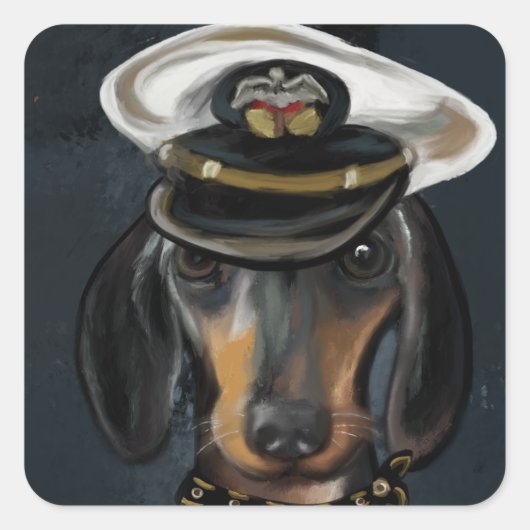 Dachshond Vierkante Sticker (Voorkant)