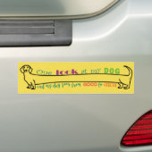 Dachshond Wiener Dog Grappig Humor Leuk Tekening Bumpersticker (Op auto)