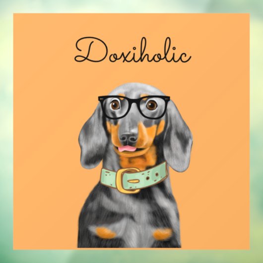 Dachshond Zakelijke Man Raamsticker (Vel 3)