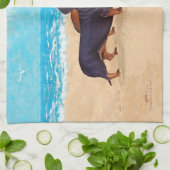 Dachshonden aan de Strand Handdoek (Gevouwen)