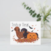 Dachshonden Halloween Briefkaart (Staand voorkant)
