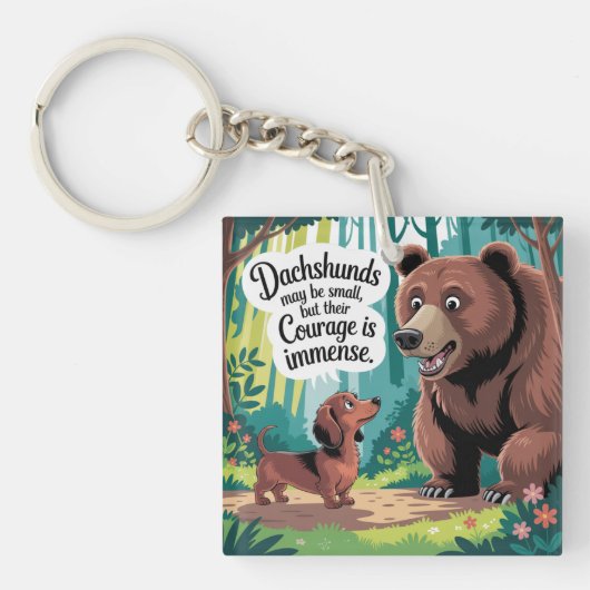 Dachshonden Kunnen Klein Zijn Sleutelhanger (voorkant)
