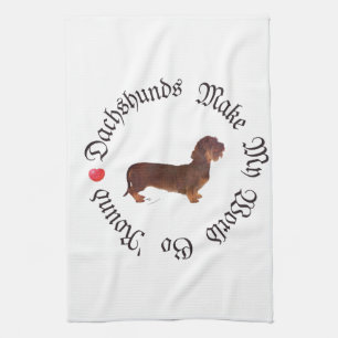 Dachshonden maken mijn wereld theedoek