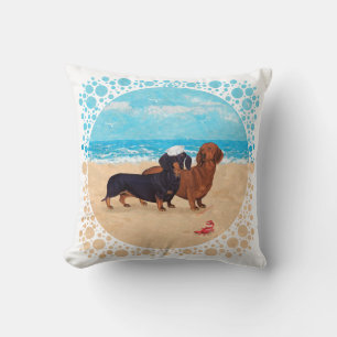 Dachshonden op het Strand Kussen