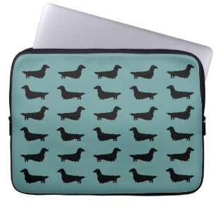Dachshondenpatroon (Langharige Dachshonden) Laptop Sleeve