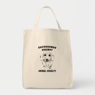 dachshondes tegen dierenmishandeling tote bag