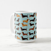 Dachshun Dogs Pattern Mug Koffiemok (Voorkant links)
