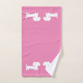 Dachshund 3-delig badhanddoek Set Lichtroze Bad Handdoek (Handdoek)