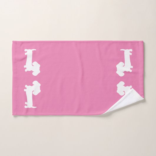 Dachshund 3-delig badhanddoek Set Lichtroze Bad Handdoek (Handdoek)