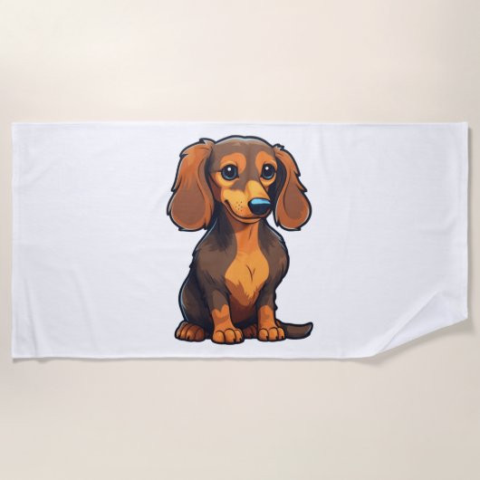 Dachshund 3 strandlaken (Voorkant)