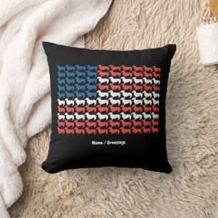 Dachshund 4 juli Amerikaanse vlag patriottisch Kussen
