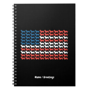 Dachshund 4 juli Amerikaanse vlag patriottisch Notitieboek
