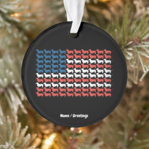 Dachshund 4 juli Amerikaanse vlag patriottisch Ornament