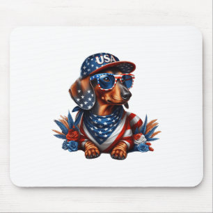 Dachshund 4th of July Patriottische hond Dachshund Muismat