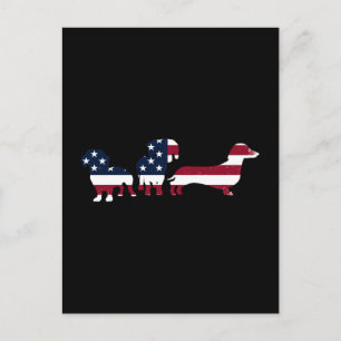Dachshund 4th of July Patriottische Wiener Honden Feestdagenkaart