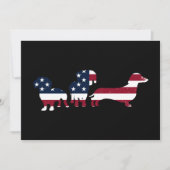 Dachshund 4th of July Patriottische Wiener Honden Kaart (Voorkant)