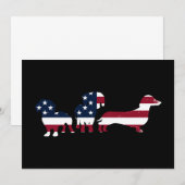 Dachshund 4th of July Patriottische Wiener Honden Kaart (Voorkant / Achterkant)