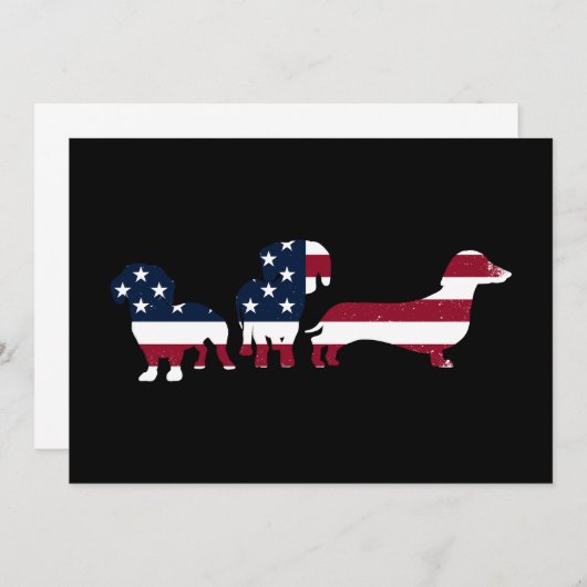 Dachshund 4th of July Patriottische Wiener Honden Kaart (Voorkant / Achterkant)