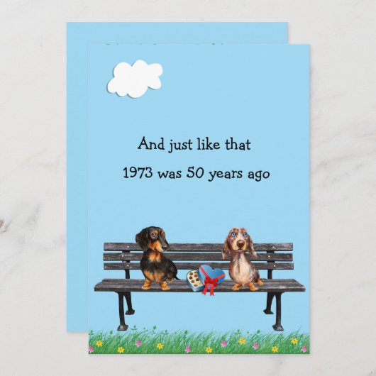 Dachshund 50ste jaar reünie kaart (Voorkant / Achterkant)