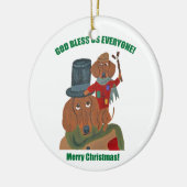 Dachshund "A KerstCarol" Tiny Tim Keramisch Ornament (Links)