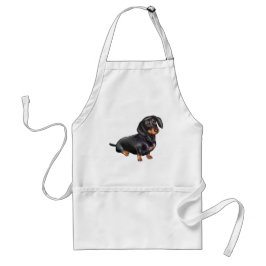 Dachshund (A) - Zwart en Lichtbruin Standaard Schort