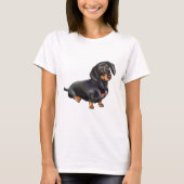 Dachshund (A) - Zwart en Tan T-shirt (Voorkant)