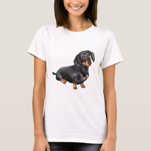 Dachshund (A) - Zwart en Tan T-shirt